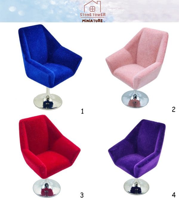 Miniature Flocking Sofa Chairs