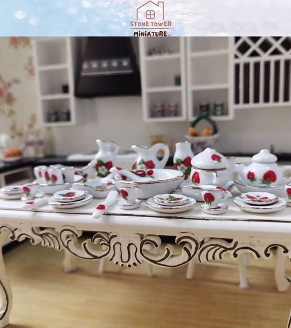 Miniature Porcelain Tableware Set