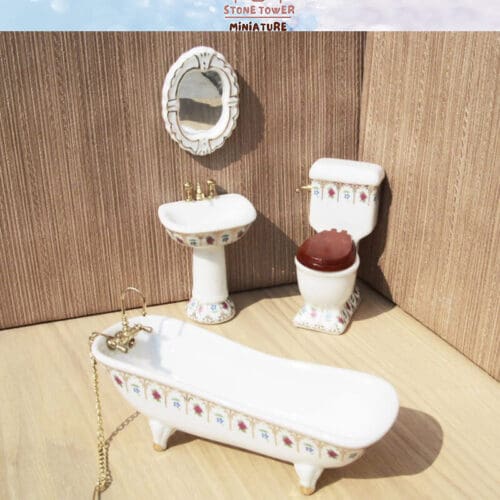 Dollhouse Ceramic Bathroom Model