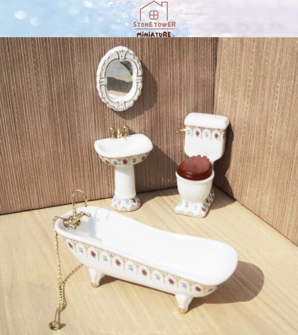 Dollhouse Ceramic Bathroom Model