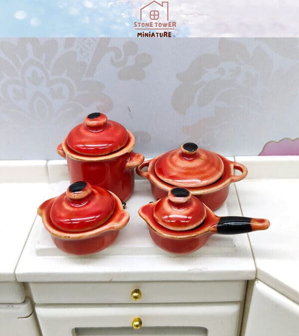 Miniature Red Cooking Pot