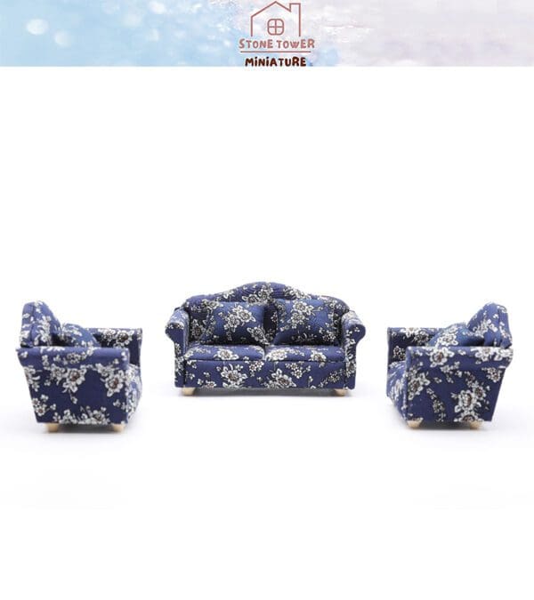 Miniature Blue Sofa Chairs