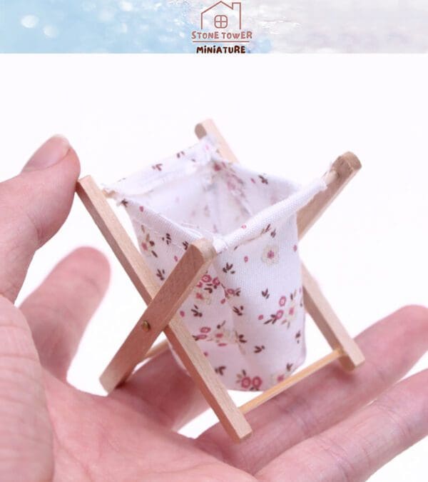 Miniature Wooden Laundry Basket