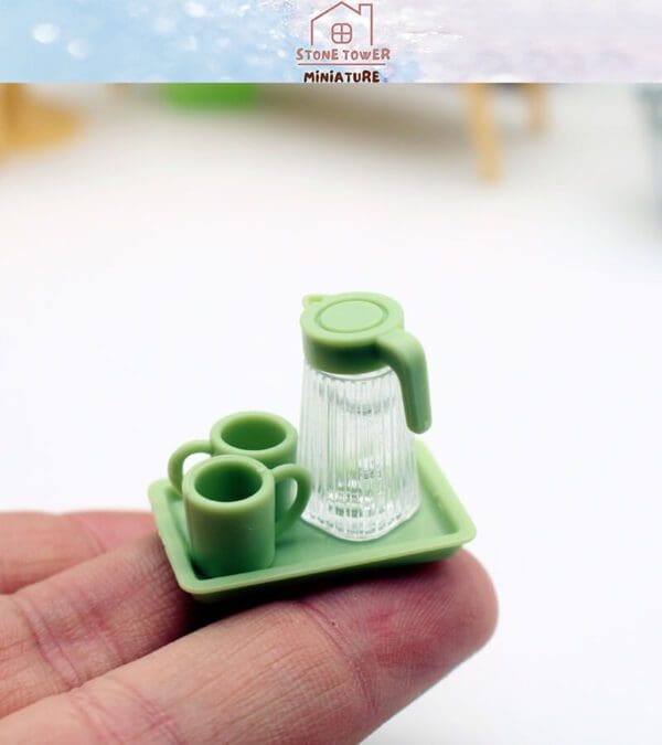 Miniature Green Teapot Set