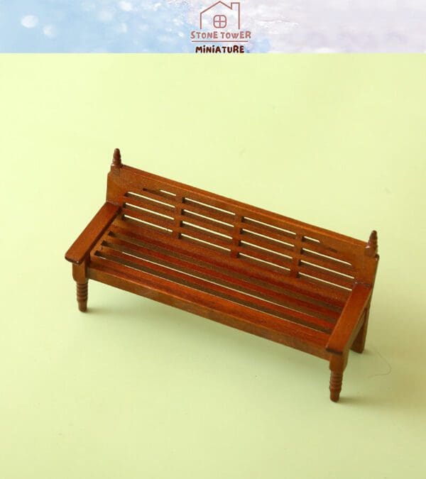 Miniature Wooden Brown Bench