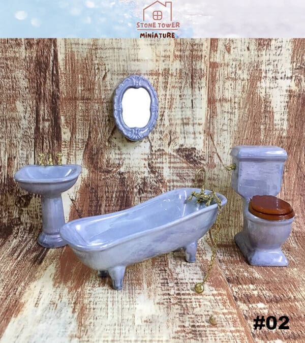 Dollhouse Ceramic Bathroom Model