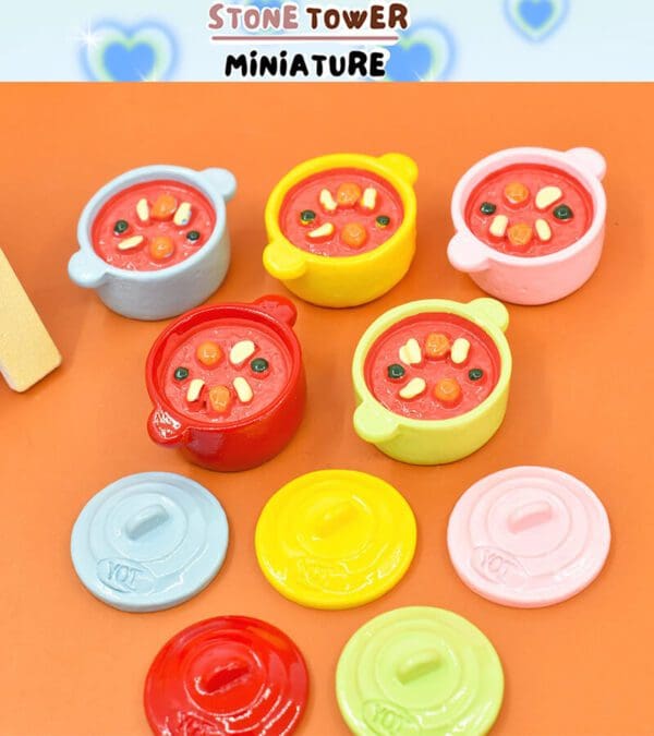 2PCS Miniature Hot Pot Food