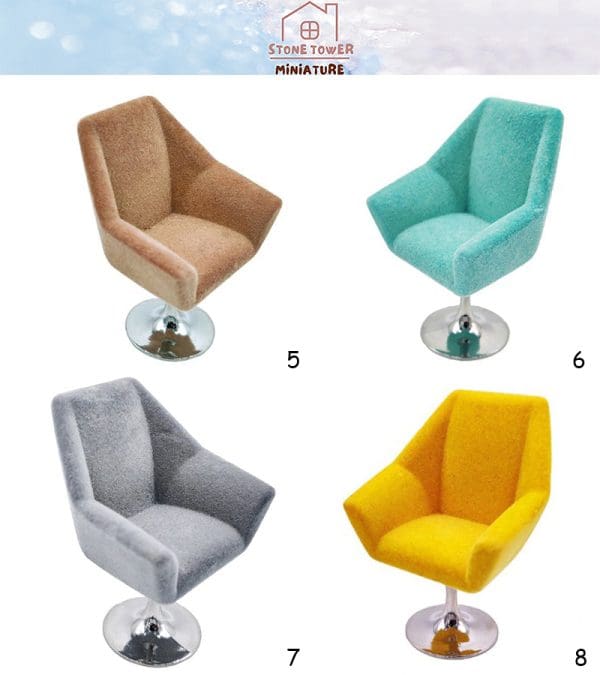 Miniature Flocking Sofa Chairs