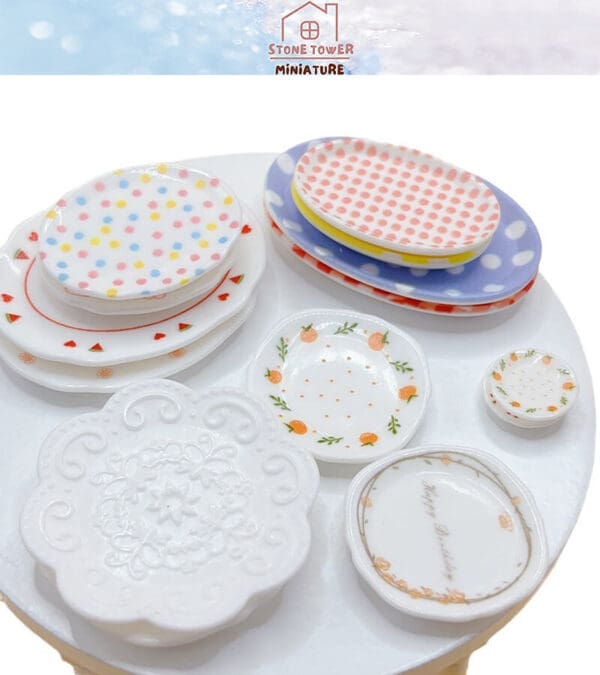 Miniature Cartoon Food Plates