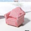 Miniature Red Striped Sofa Chairs