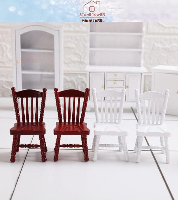 Miniature Wooden Red Chairs