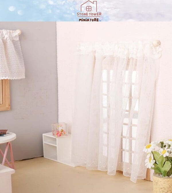 Miniature White Lace Curtains