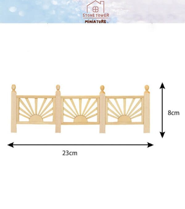 Miniature Unpainted Wooden Railing