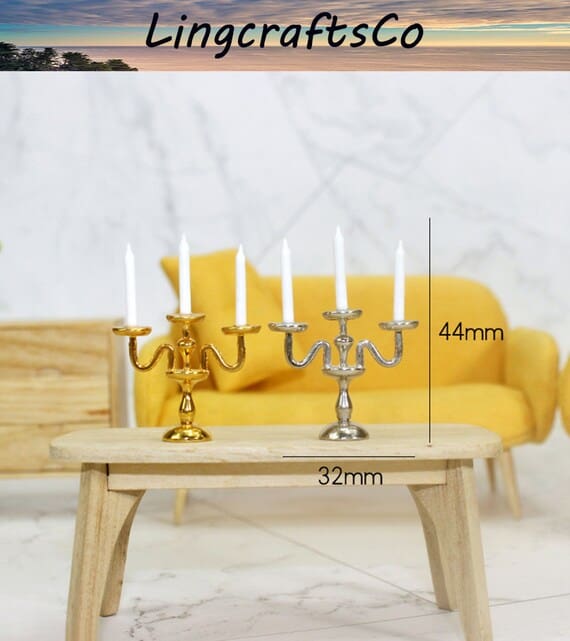 Dollhouse Miniature Candlesticks