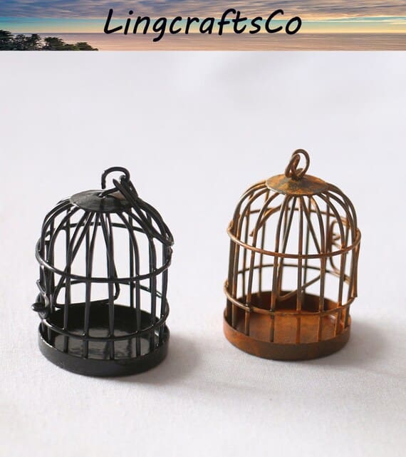 Dollhouse Miniature Bird Cage