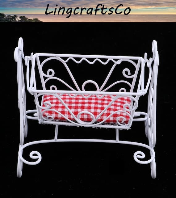 Dollhouse Metal Baby Cradle