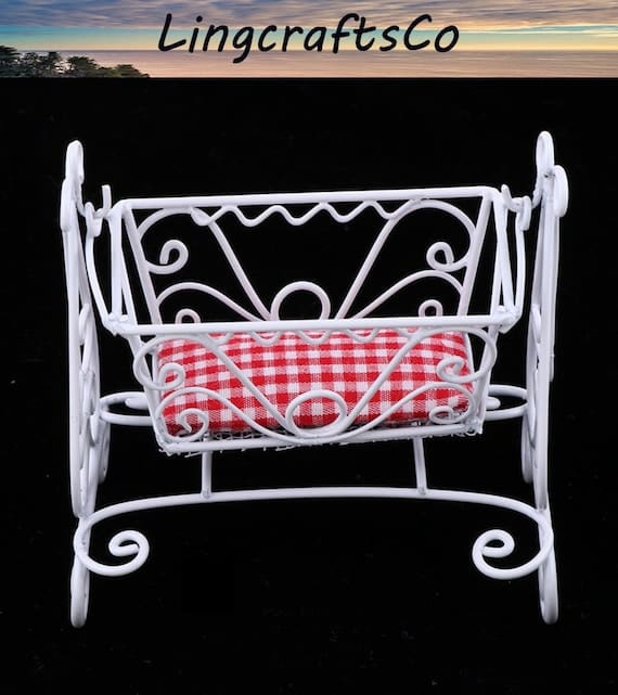 Dollhouse Metal Baby Cradle