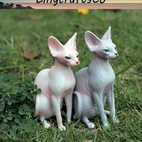 Miniature Hairless Cat Figurine