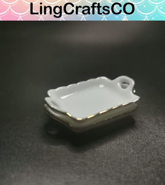 3PCS Miniature Ceramic Plate Tray