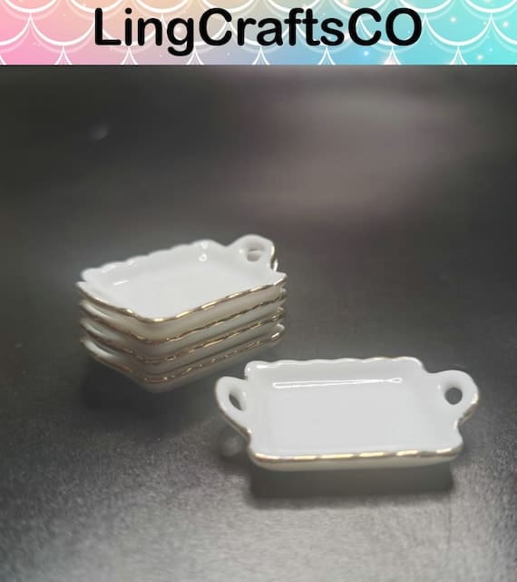 3PCS Miniature Ceramic Plate Tray