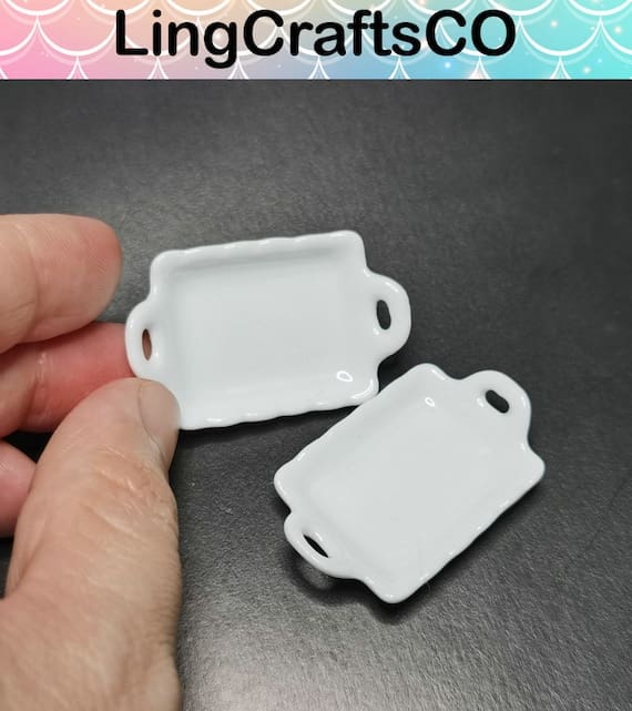 3PCS Miniature Ceramic Plate Tray