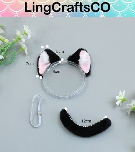 Doll Cat Ears and Tails Set