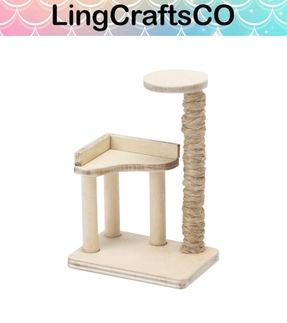 Miniature Wooden Cat Tower