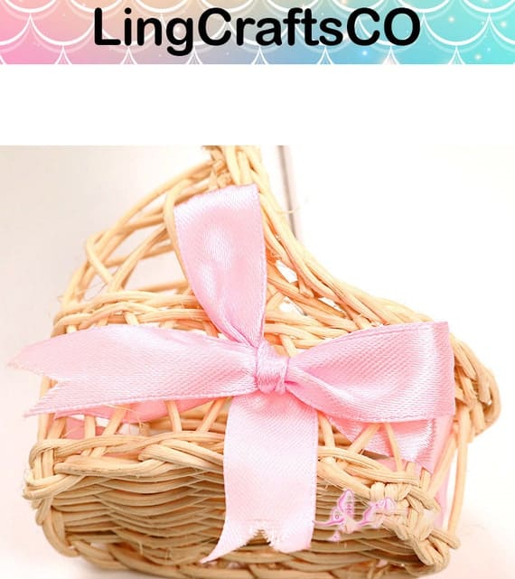 Miniature Wooden Flower Basket