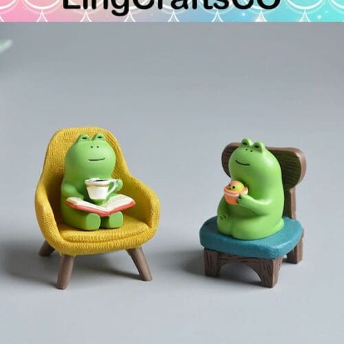 Miniature Funny Frog Figurine