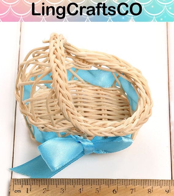 Miniature Wooden Flower Basket