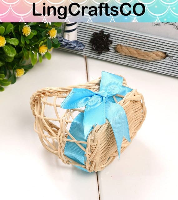 Miniature Wooden Flower Basket