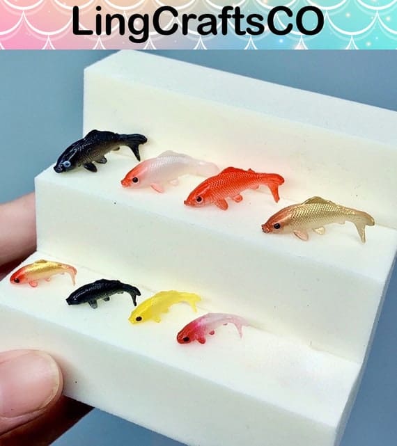 5PCS Miniature Goldfish Model