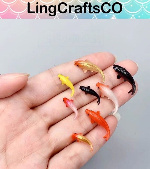 5PCS Miniature Goldfish Model