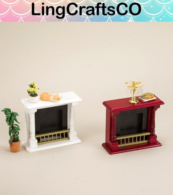 Miniature Wooden Fireplace Model