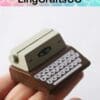 Miniature Wooden Typewriter