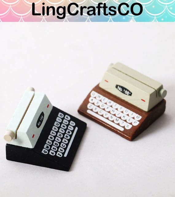 Miniature Wooden Typewriter