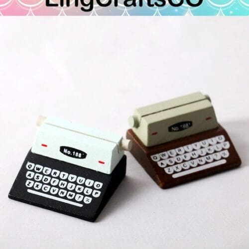 Miniature Wooden Typewriter