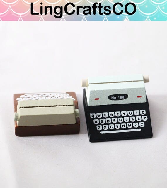 Miniature Wooden Typewriter