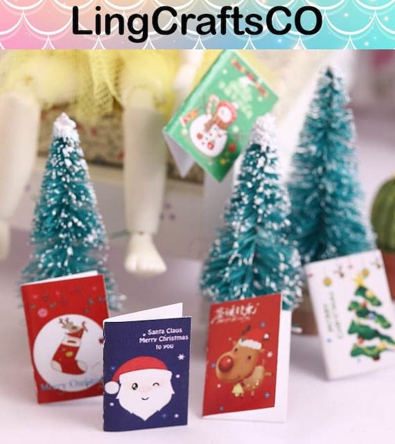 10PCS Miniature Christmas Cards