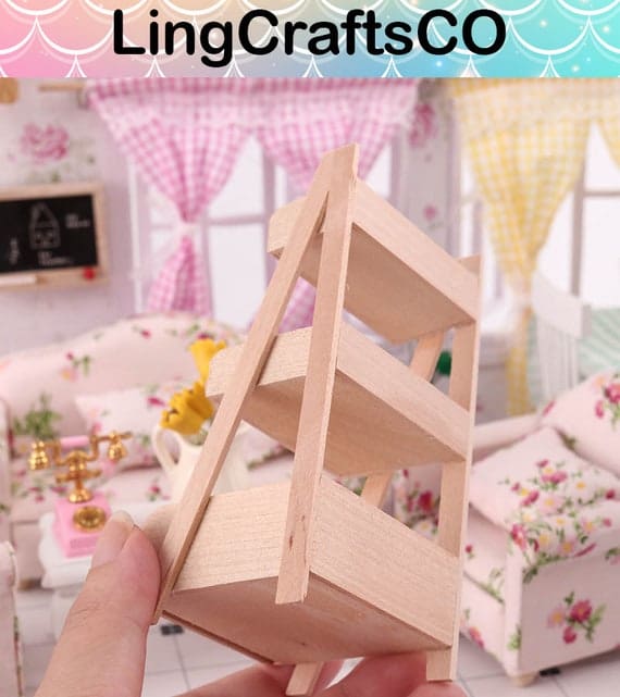 Miniature Wooden Flower Shelf