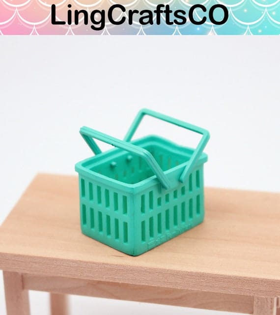 Miniature Green Storage Basket