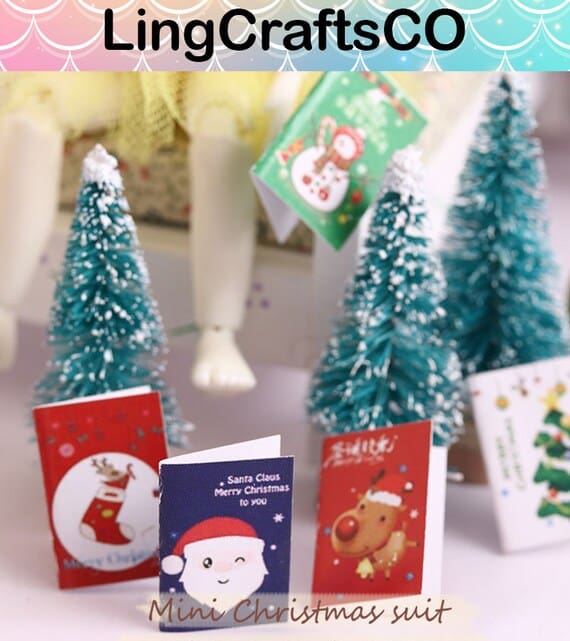 10PCS Miniature Christmas Cards