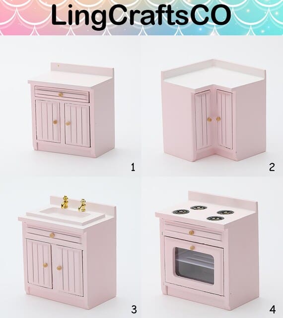 Miniature Kitchen Cabinets Set