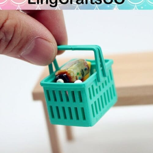 Miniature Green Storage Basket