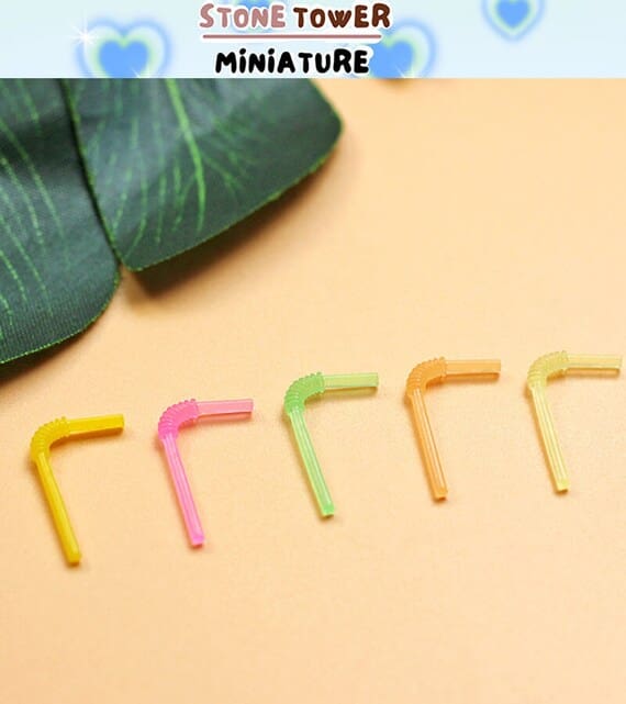 5PCS Miniature Colorful Straws