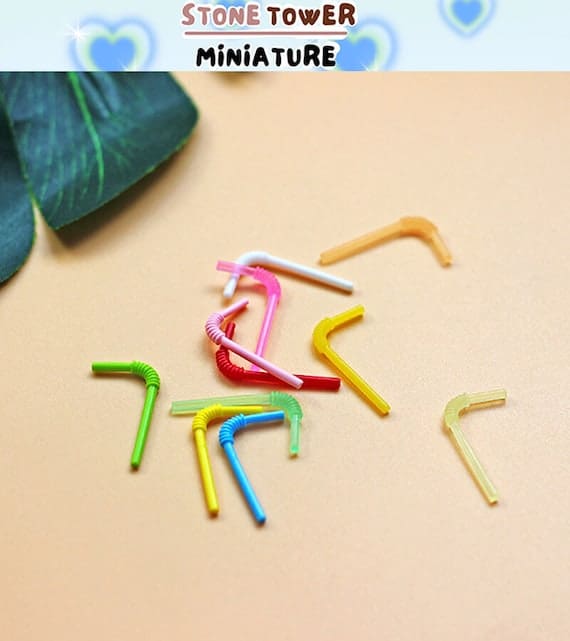 5PCS Miniature Colorful Straws