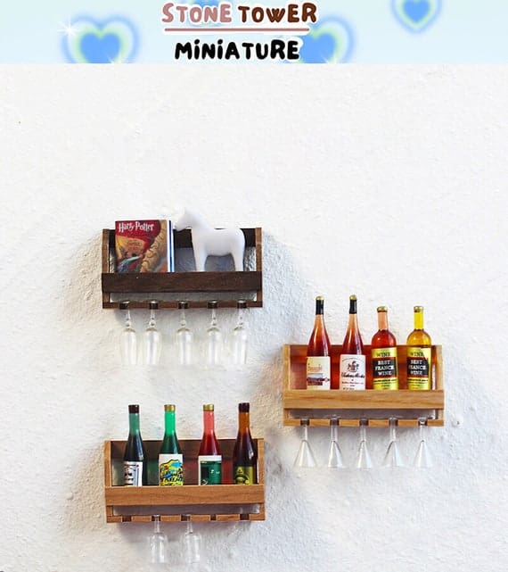 Miniature Wood Wine Rack