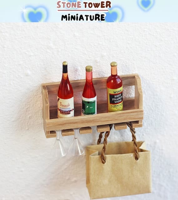 Miniature Wood Wine Rack