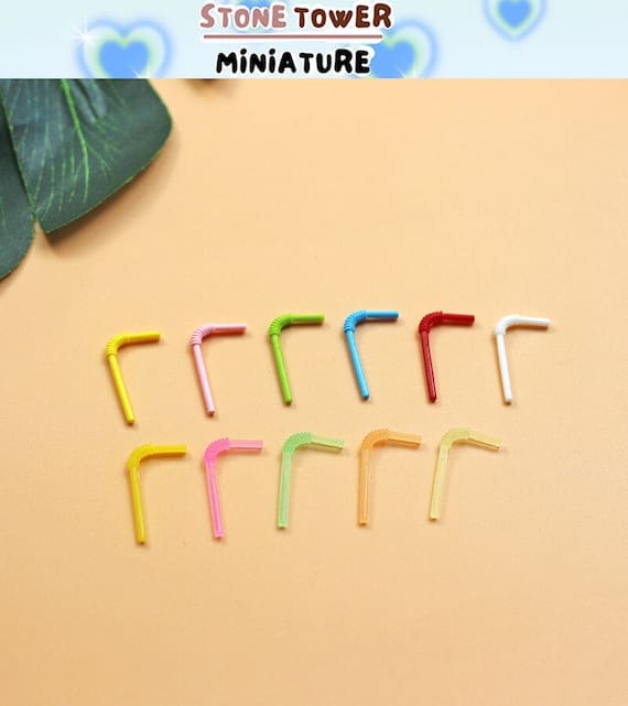 5PCS Miniature Colorful Straws