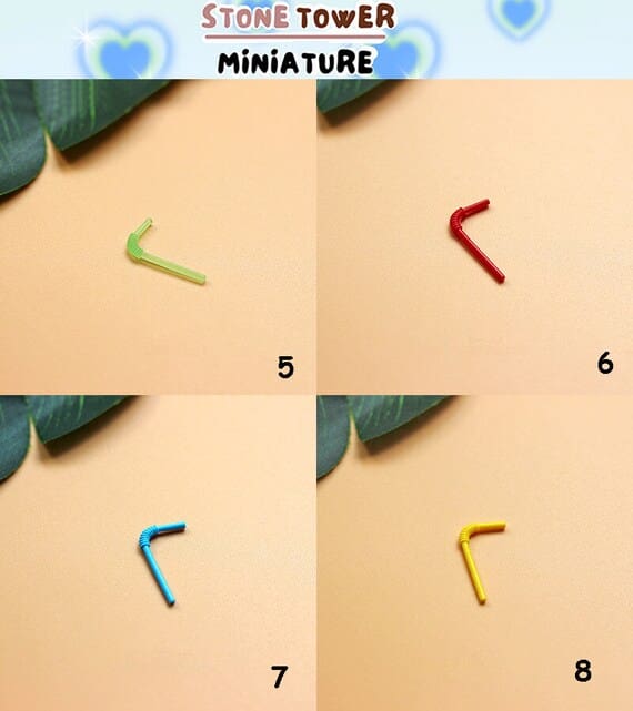 5PCS Miniature Colorful Straws